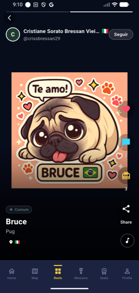 Reels do GetDog — selo IA de Bruce o Pug